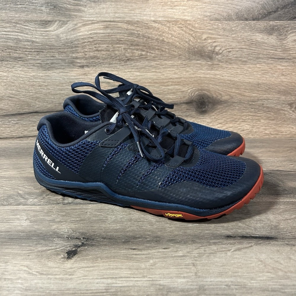 Merrell Trail Glove 5 Barefoot Trail Fitness Shoes Mens Size 7.5 Sailor Blue